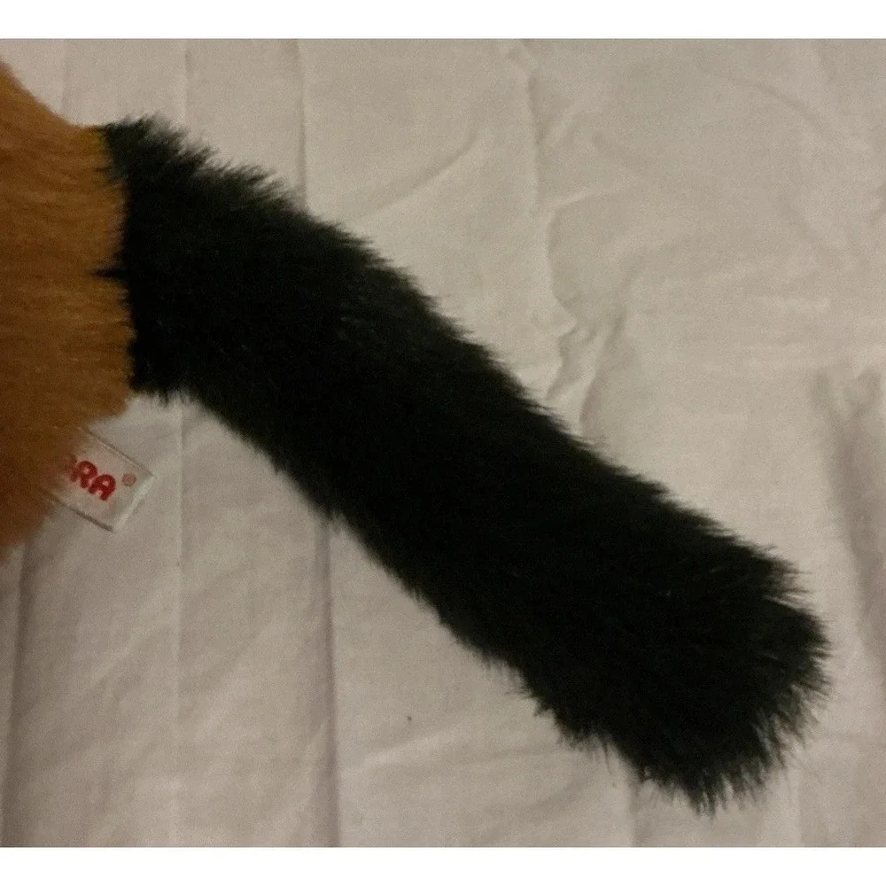 Aurora World Lemur Stuffie Plush Black & Brown Red 8
